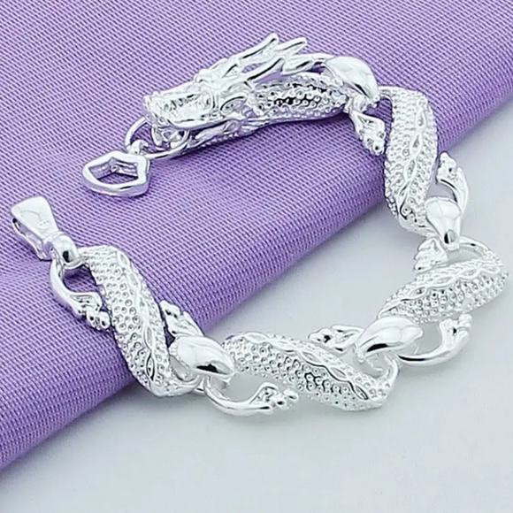 LAST ONE***925 SS Unisex Dragon Bracelet - Picture 1 of 7